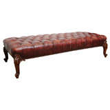 Turn of the Century Hand Carved French Walnut Long Bench